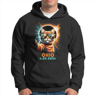 Cat Taking A Selfie Total Solar Eclipse 2024 Ohio Hoodie - Monsterry