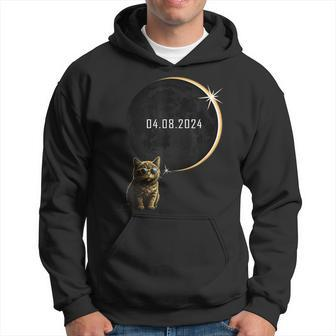 Cat Total Solar Eclipse 2024 Totality Cat Glasses Hoodie - Monsterry CA