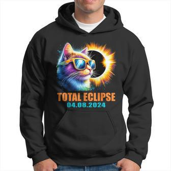 Cat Total Solar Eclipse 2024 Totality Solar Eclipse Glasses Hoodie - Monsterry CA