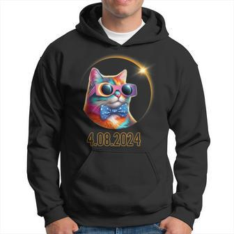 Cat Wearing Solar Eclipse Glasses Total Solar Eclipse 2024 Hoodie | Mazezy