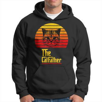 The Catfather Vintage Best Cat Dad Fathers Day Husband Daddy Hoodie - Thegiftio UK