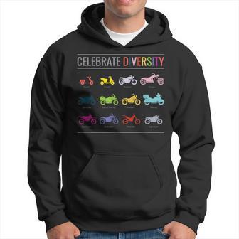 Celebrate Diversity Motorcycle Biker Motorbike Enthusiasts Hoodie - Thegiftio UK