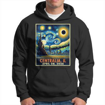 Centralia Illinois Total Solar Eclipse 2024 Starry Night Hoodie - Thegiftio UK