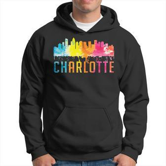 Charlotte North Carolina Watercolor Skyline Souvenir Hoodie - Monsterry DE