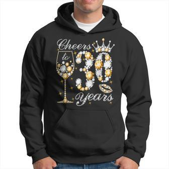 Cheers To 30 Years Old Happy 30Th Birthday Queen Drink Wine Hoodie | Mazezy CA
