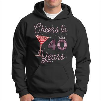 Cheers To 40 Years 40Th Birthday 40 Years Old Bday Hoodie - Seseable