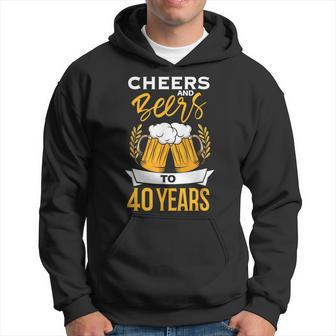 Cheers And Beers To 40 Years Birthday Beer Beer Lover Hoodie - Thegiftio UK