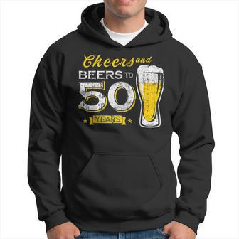 Cheers And Beers To 50 Years 50Th Birthday Party Hoodie - Monsterry