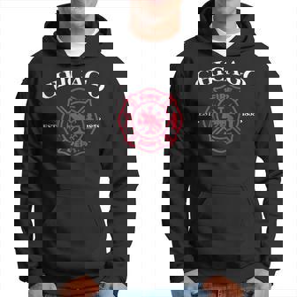 Chicago Illinois Fire Rescue Department Firefighter Fireman Hoodie - Thegiftio