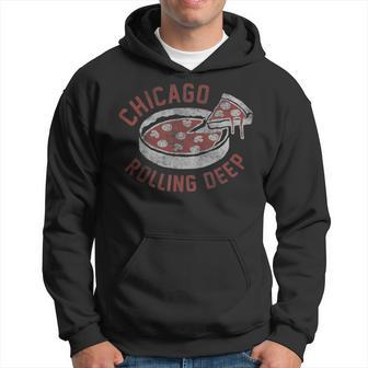 Chicago Rolling Deep Dish Pizza Vintage Graphic Hoodie - Monsterry DE