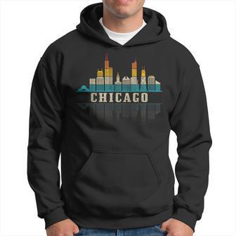 Chicago Skyline Illinois Vintage Pride Retro Hoodie - Monsterry UK