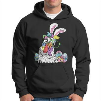 Chicken Egg Hunting Easter Bunny Ears Farm Animal Spring Hoodie | Mazezy