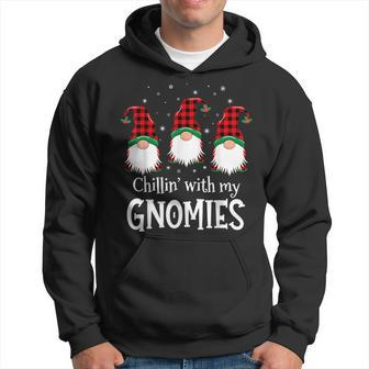 Chillin' With My Gnomies Buffalo Red Plaid Christmas Gnome Hoodie - Monsterry CA