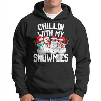 Chillin With My Snowmies Snowman Christmas Matching Pajama Hoodie - Seseable
