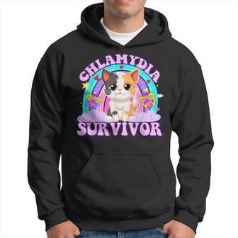Chlamydia Survivor Cat Meme For Adult Humor Hoodie - Monsterry DE
