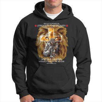 Christian Sayings Verses Lion Judah Cross Proverbs 31 Hoodie - Monsterry CA