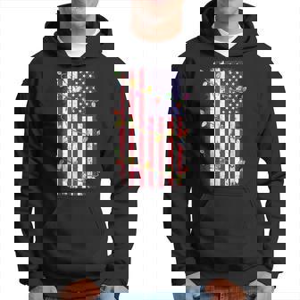 Christmas Lights Usa Flag Patriotic Veteran Christmas Hoodie - Monsterry