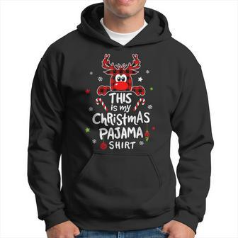 This Is My Christmas Pajama Christmas Reindeer Hoodie - Seseable