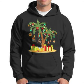 Christmas Palm Tree Tropical Xmas Coconut Matching Family Hoodie - Seseable