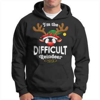 Christmas Pjs Difficult Xmas Reindeer Matching Hoodie - Thegiftio UK
