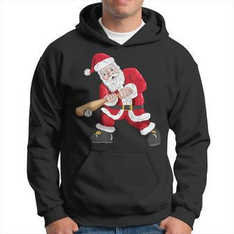 Christmas Santa Claus With Baseball Bat Baseball Hoodie - Monsterry DE