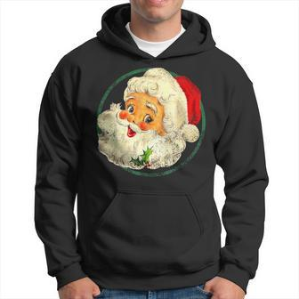 Christmas Santa Claus Face Old Fashioned Hoodie - Monsterry