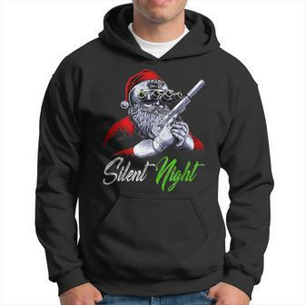 Christmas Santa Claus Guns Silent Night Santa Xmas Matching Hoodie - Monsterry UK