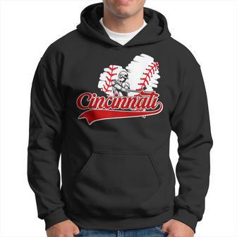 Cincinnati Cities Baseball Heart Baseball Fans Women Hoodie - Monsterry