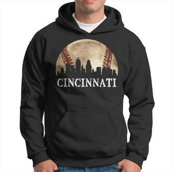 Cincinnati Skyline City Vintage Baseball Lover Hoodie | Mazezy