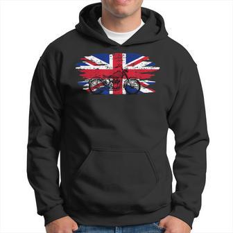 Classic British Bike Style Vintage Motorcycle British Flag Hoodie - Thegiftio UK