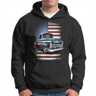 Classic Old Pickup Truck American Flag 4Th Of July Patriotic Hoodie - Monsterry CA