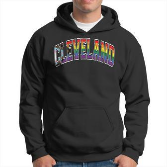 Cleveland Arched Style Text Progress Pride Pattern Hoodie - Monsterry AU