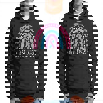 Clubfoot Awareness Month Pink & Blue Ribbon Clubfoot Fighter Hoodie - Seseable
