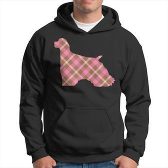 Cocker Spaniel Pink Plaid Dog Silhouette V1 Hoodie - Monsterry DE