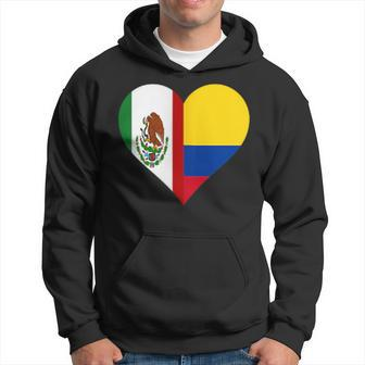 Colombian Mexican Heart Flag Colombia Mexico Hoodie - Monsterry