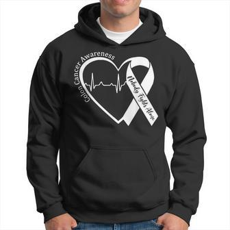 Colon Cancer Awareness Support Family Matching Blue Ribbon Hoodie - Seseable