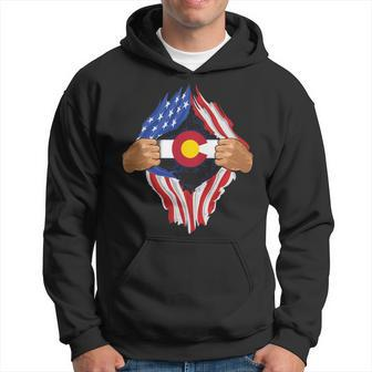 Colorado Roots Inside State Flag American Proud Hoodie | Mazezy