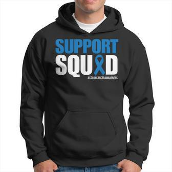 Colorectal Colon Cancer Awareness Support Squad Blue Ribbon Hoodie - Seseable