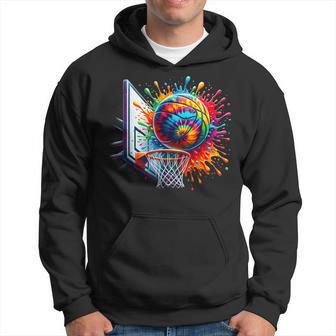 Colorful Basketball Tie Dye Color Splash Basketball Hoop Net Hoodie - Monsterry CA