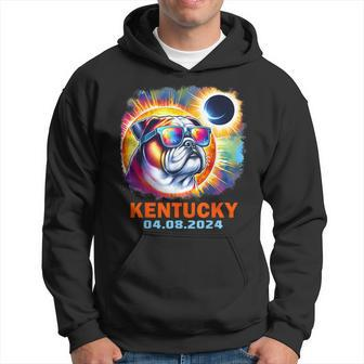 Colorful Bulldog Total Solar Eclipse 2024 Kentucky Hoodie - Seseable