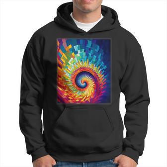 Colorful Fibonacci Spiral Psxchedelic Colors Abstract Math Hoodie - Thegiftio UK