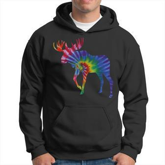Colorful Moose In Tye Dye Pattern For A Tie Dye Hoodie - Monsterry DE