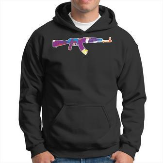 Coloured Ak 47 Weapon Peace War Sign Hoodie - Monsterry UK