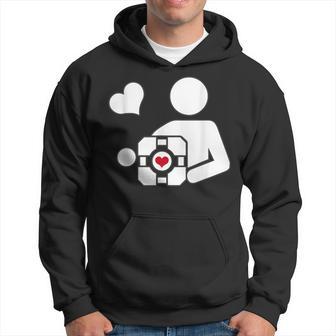 Companion Cube Gaming Portal Nerd Gamer Hoodie - Monsterry DE