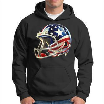 Cool American Football Helmet With American Flag Decal Usa Hoodie - Thegiftio UK