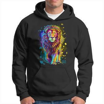 Cool Colorful Wild Lion Stylish T Lion Graphic Hoodie - Monsterry AU