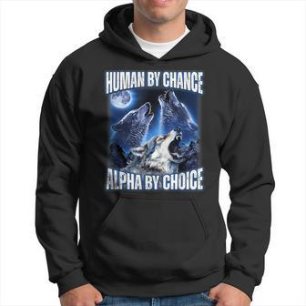 Cool Alpha Wolf Meme Human By Chance Alpha By Choice Hoodie - Monsterry DE