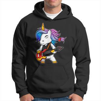 Cool Dabbing Rock ´N´ Roll Unicorn For Rock Fans Hoodie - Monsterry DE