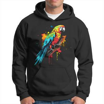 Cool Parrot On Colorful Painted Parrot Hoodie - Monsterry DE