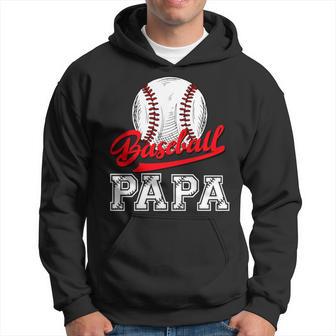Cool Retro Baseball Papa Father’S Day Flag Sports For Men Hoodie - Thegiftio UK